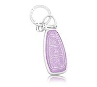 OFF WE GO Etui Cles Coque Clé pour Ford Fiesta IV Focus III Kuga Galaxy Fusion Mondeo IV B-Max Grand C-Max S-Max Mk2 Mk3 Mk4 Boitier Clé Voiture Étui Clés avec Porte-clés Protecteur Clé Voiture,Violet