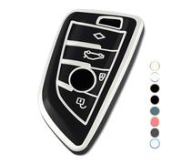OFF WE GO Etui Cles Coque de Clé pour BMW X1 X2 X3 X4 X5 X6 Series 1 2 3 5 6 7 Protecteur Clé Voiture Couverture Clé Accessoire Voiture Clé à Télécommande, Noir Argent
