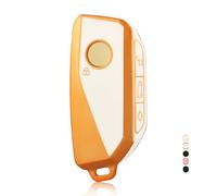 OFF WE GO Etui Cles Coque de Clé pour BMW X1 X4M X5 X6 X7 2er 3er 5er 7er iX/i4/i7 XM Protecteur Clé Voiture Couverture Clé Accessoire Voiture Clé à Télécommande Étui Coque, Blanc Or