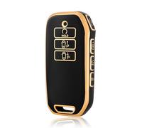 OFF WE GO Etui Cles Coque de Clé pour Kia EV6 GT K5 K7 K8 Sportage GT-Line Sorento 4 MQ4 Sedona Carnaval MPV Protecteur Clé Voiture Couverture ccessoire Voiture Clé à Télécommande, Noir Or