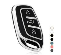 OFF WE GO Etui Cles Coque de Clé pour MG MG4 MG5 MG6 MG ZS EV HS EHS ZX GT Roewe RX3 RX8 ERX5 RX5 I6 I5 Protecteur Clé Voiture Couverture ccessoire Voiture Clé à Télécommande, Noir Argent