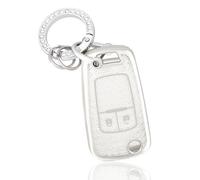 OFF WE GO Etui Cles Coque de Clé pour Opel Chevrolet Aveo Cruze Corsa Mokka Adam Astra Zafira Insignia Trax Spark Protecteur Clé Voiture avec Porte-clés Accessoire Voiture Clé à Télécommande, Blanc