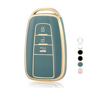 OFF WE GO Etui Cles Coque de Clé pour Toyota Aygo Yaris Corolla C-HR Camry GT86 GR Supra Prius Prado Mirai RAV4 Protecteur Clé Voiture Couverture ccessoire Voiture Clé à Télécommande, Bleu Or