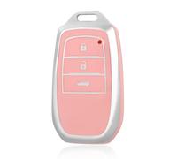 OFF WE GO Etui Cles Coque de Clé pour Toyota Hilux Fortuner Highlander Land Cruiser Reiz RAV4 Camry Prado Innova Yaris Protecteur Clé Voiture Couverture Clé Accessoire Voiture Clé à Télécommande, Rose