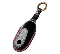 OFF WE GO Voiture Clé à Télécommande Étui en Cuir pour Mercedes Benz C-Class W206 S-Class W223 GLC X254 EQS V297 EQE V295 Coque de Clé Voiture avec Porte-clés Accessoire clé de Voiture, Noir