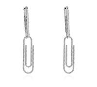 Off White - Boucles d'oreilles trombone en strass - Femme - Accessoires - Gris - Taille: ONE Size