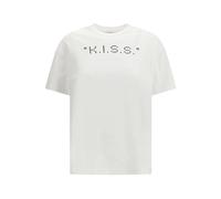 Off White, Femme, Tops, Blanc, Taille: 38 FR The Kiss Quote T-shirt