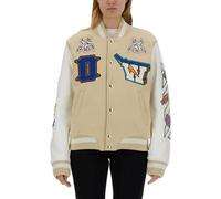 Off White, Femme, Vestes, Beige, Taille: 38 FR Thunderbolt Varsity