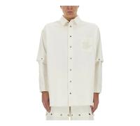 Off White, Homme, Chemises, Blanc, Taille: M Overshirt Logo Années 90