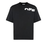 Off White, Homme, Tops, Noir, Taille: M T-shirt col rond côtelé en coton
