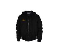 Off White, Homme, Vestes, Noir, Taille: S Veste Bomber à Capuche avec Motif Flèches Stencil
