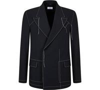 Off White Men's Body Stitch Double-Breasted Contrast Stitching Long Sleeve Blazer Noir/Blanc L Male