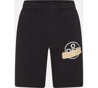 Off White Men's Tape Sweat Shorts, Signature Arrow Motif Noir/Beige S Male
