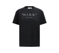 Off White - T-shirt The Kiss Quote - Femme - Tops - Noir - Taille: 40 FR