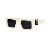 Off-White Unisex OERI049 Leonardo 0107 White dark grey Lunettes de soleil Acétate Blanc Gris Carré Normale