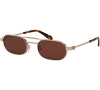 Off-White Unisex OERI123 Vaiden 7664 gold brown Lunettes de soleil Métal Or Marron Ronde Normale