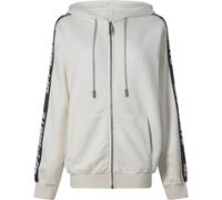 Off White Women's Athletic Logo Band Zip-Up Hoodie Beige S Female