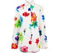 Off White Women's Floral Pop Zip Shirt Sand Multic 6 (38) Female