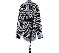 Off White Women's Zebra Vi Dress Shirt Dress Blanc Noir 4 (36) Female