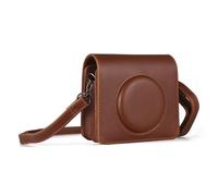 OFFAXE Étui à caméra instantanée Portable, Sac Photo en Cuir PU de Style rétro avec Sangle réglable, Sac de caméra de Voyage de Remplacement (Braun)
