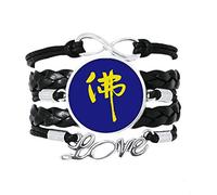 OFFbb-USA Bracelet en cuir torsadé avec mot de bénédiction, méditation, mentalité occidentale, cadeau, Cuir, Ne s'applique pas