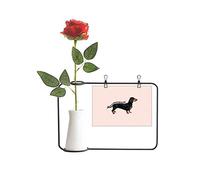 OFFbb-USA Teckel en forme de corps pour animal de compagnie Art Déco Mode Rose artificielle Vase à suspendre Décoration Bouteille