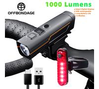 OFFBONDAGE - lampe LED avant pour vélo, Rechargeable par USB, lampe pour vélo de montagne, 300LM, phare de vélo, lampe de poche, feu arrière pour cyclisme HS-B9