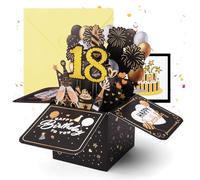 OFFCUP 18 Ans Carte d'anniversaire, Pop-up 3D 18e Carte Anniversaire, Carte de Voeux Joyeux Anniversaire avec Enveloppe Cadeau de Anniversaire Créatif pour Homme Femme Famille Amis