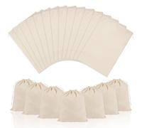 OFFCUP 20PCS Sachet en Coton Tissu, 25 * 30cm Sac Cordon Coton Sac Toile de Jute, Petit Sachet Cadeau Avec Serrage, Pochette Tissu Cordon Pochettes à Bijoux pour Mariage Bonbons Lavande Fête