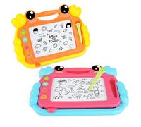 OFFCUP 2PCS Ardoise Magique Enfant, Jouet Bebe 1-5 Ans Planche à Dessin Magnétique à 4 Couleurs avec Stylo et 2 Autocollant, Tableau Magnétique Effaçable Jouet Éducatif pour Filles Garçons