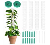 OFFCUP 4pcs Tuteur Plantes, Monstera Poteau de Plantes Grimpante Tuteur | Empilable Tuteur Sphaigne avec 12 Étiquette et 2 Velcro, Poteau de Plant pour Maison Jardin de Plante Interieur