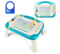 OFFCUP Ardoise Magique Enfant, Jouet Bebe 1-5 Ans Planche à Dessin Magnétique à 4 Couleurs avec Stylo et 4 Tampons, Tableau Magnétique Effaçable Jouet Éducatif pour Filles Garçons, Vert