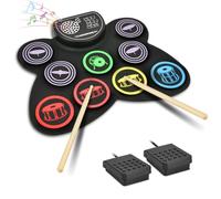 OFFCUP Batterie Électronique, Batterie Électronique Drum Set avec 9 Pads, Kit de Batteries Électrique Portable, MIDI, DTC, Haut-parleurs Intégrés pour Étudiants Débutants Amateurs Adulte Anniversaire