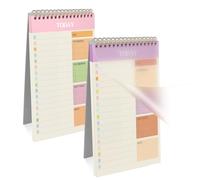 OFFCUP Bloc de Planification Hebdomadaire, 2pcs A5 To-Do List de Taches 52 Feuilles (104 Pages), Blocs Note Agenda Quotidien Non Daté Détachable pour Scolaire, Bureau & Personnel, Rose