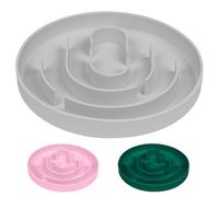 OFFCUP Bol Interactif, Mangeoire Lente pour Chien ou Chat en Silicone Alimentaire, Gamelle à Alimentation Lente, pour Petits Animaux de Compagnie, Moyens et Grands (Gris)