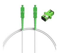 OFFCUP Câble Fibre, 1M Câble Fibre Optique avec Coupleur Gratuit, Jarretière Simplex Monomode SC-APC à SC-APC Transmission à Faibles Pertes