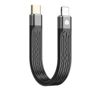 OFFCUP Câble USB C Court 13.15cm, 20W USB C Mâle Vers L 480Mbps Charge Rapide Transfert de Données Câble Souple FPC Mini Cable USB C pour Téléphone Portable Smartphone Tablette Appareil