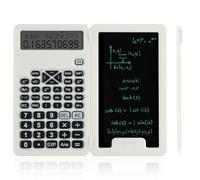 OFFCUP Calculatrice Scientifique, Calculatrice avec 5 Pouces Tableau d'Ecriture Effaçable, 240 Fonctions Pliable Calculatrices de Bureau, pour L'École, Lycée, Ingénieur, Collège (Blanc)