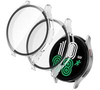OFFCUP Coque Compatible avec Samsung Galaxy Watch 4 40mm, 2pcs Étui de Protection Complète avec Protection D'écran, Protecteur D'écran en Verre Trempé Coque Anti-Rayures Case（Transparent）