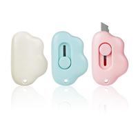 OFFCUP Couteau de Papeterie, 3PCS Mini Couteau Utilitaire Rétractable avec Porte-clés Retractable, Mini Ouvre-Lettre, Cutter, Box Cutter pour la Papeterie, Papier, Papier Découpe, Carton