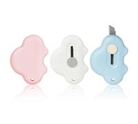 OFFCUP Couteau de Papeterie, 3PCS Mini Couteau Utilitaire Rétractable avec Porte-clés Retractable, Mini Ouvre-Lettre, Cutter, Box Cutter pour la Papeterie, Papier, Papier Découpe, Carton