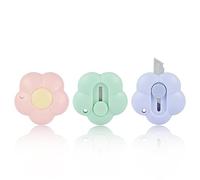 OFFCUP Couteau de Papeterie, 3PCS Mini Couteau Utilitaire Rétractable, Mini Ouvre-Lettre, Cutter, Couteaux à Tapis, Box Cutter pour la Papeterie, Express Box, Papier, Papier Découpe, Carton