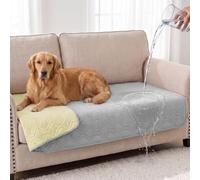 OFFCUP Couverture Imperméable Font Antidérapant 75X127cm Lavable en Machine | Couverture pour Chien, Housse de Canapé Imperméable Protège Contre l'urine et les Poils pour Enfants Chiens Chats, Gris Clair