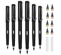 OFFCUP Crayon Sans Encre, 6pcs Stylo Sans Encre Réutilisable, Crayon Infini Portable, Crayons Éternel Remplaçable avec 2 Gommes et 8 plumes pour L'écriture Dessin Étudiants Bureau Domicile Fournitures