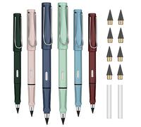 OFFCUP Crayon Sans Encre, 6pcs Stylo Sans Encre Réutilisable, Crayon Infini Portable Éternel Remplaçable avec 2 Gommes et 8 plumes pour L'écriture Dessin Étudiants Bureau Domicile Fournitures