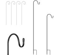 OFFCUP Crochets de Berger, 75+100cm Berger Crochet de Jardin, Crochets en Métal avec 4 poteau pour signe de plante pour suspendre Nichoir, LumiÈRes de Noël, Boules de Fleurs et Décorations de Mariage