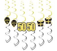 OFFCUP Décorations Anniversaire 50 Ans, 18pcs Décorations de Tourbillons Suspendus Birthday Décoration de Plafond Fête, Tourbillon à Suspendre Sécoration Fête pour Homme Femme