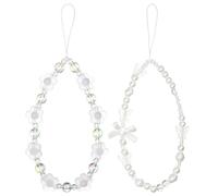 OFFCUP Dragonne Telephone Portable, 4PCS Chaîne Téléphone Portable Charme de Bracelet Téléphone, Anti-Perte Longe de Telephone, Cristal Naturel Bracelet Telephone avec Perles