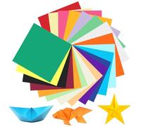 OFFCUP Feuilles de Papier Origami, 100 Double Face Papier Origami, 15x15cm Papiers Pliable, 20 Couleurs Carrés de Feuille pour Enfant Adulte Loisirs créatifs, Projets d'artisanat