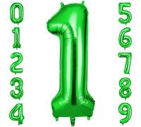 OFFCUP Foil Ballon Chiffre 1 Vert, Ballon 101cm, Gonflable Hélium | Numéro de Ballon Décoratif | D'hélium Décoration de Ballons Grand pour Fête Vacances Ans